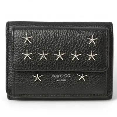 Pre-owned Jimmy Choo Black Leather Wallet (tri-fold) ()