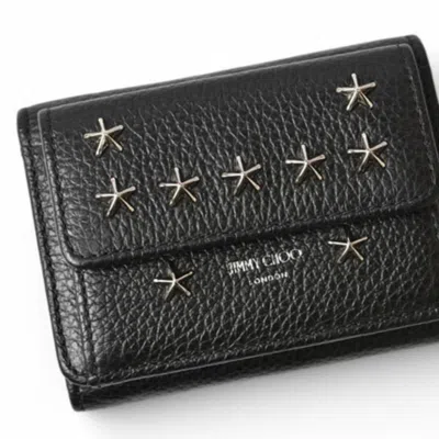 Pre-owned Jimmy Choo Black Leather Wallet (tri-fold) ()
