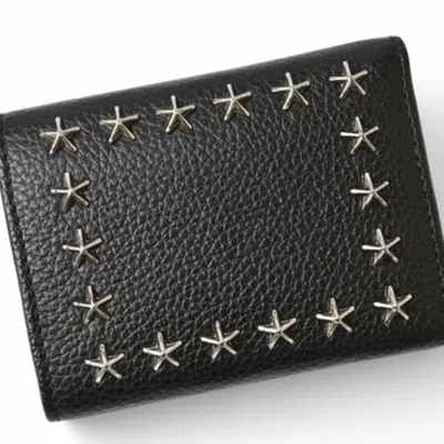 Pre-owned Jimmy Choo Black Leather Wallet (tri-fold) ()