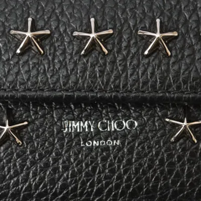 Pre-owned Jimmy Choo Black Leather Wallet (tri-fold) ()
