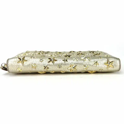 Pre-owned Jimmy Choo Champagne Gold Leather Long Wallet (bi-fold) ()