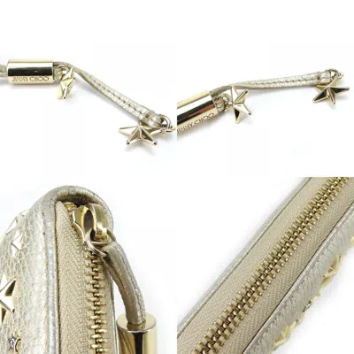 Pre-owned Jimmy Choo Champagne Gold Leather Long Wallet (bi-fold) ()