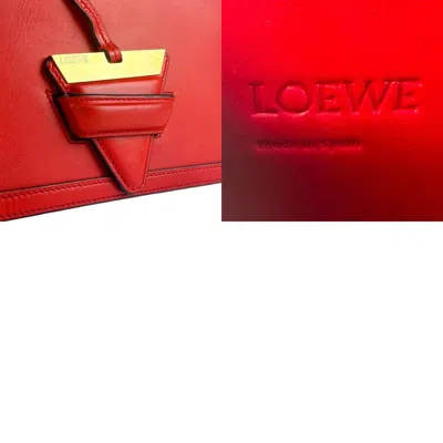 Pre-owned Loewe Barcelona Red Color Leather Shoulder Bag ()