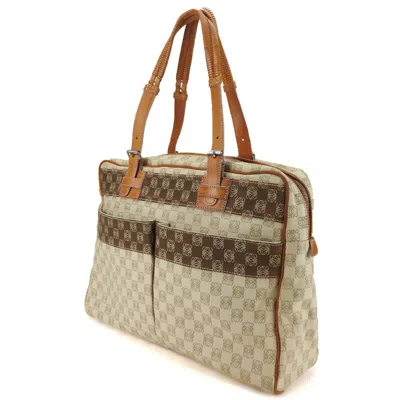 Pre-owned Loewe Beige Brown Canvas Leather Tote Bag ()