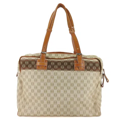 Pre-owned Loewe Beige Brown Canvas Leather Tote Bag ()