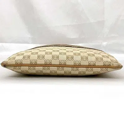 Pre-owned Loewe Beige Orange Canvas Leather Shoulder Bag ()