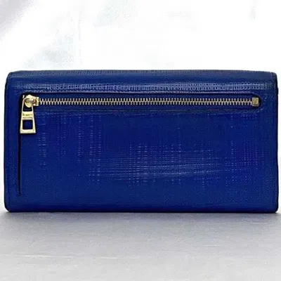 Pre-owned Loewe Blue Leather Long Wallet (bi-fold) ()
