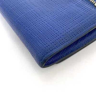Pre-owned Loewe Blue Leather Long Wallet (bi-fold) ()