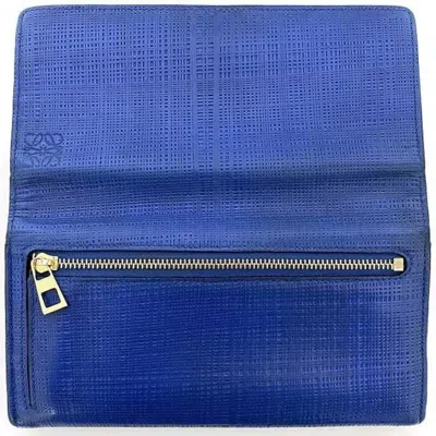 Pre-owned Loewe Blue Leather Long Wallet (bi-fold) ()