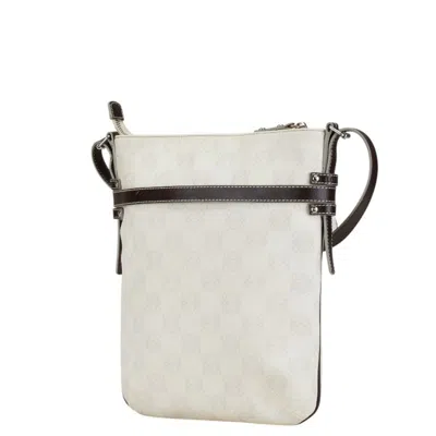 Pre-owned Loewe Brown White Pvc Leather Pouch Shoulder Bag ()