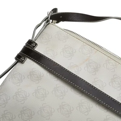 Pre-owned Loewe Brown White Pvc Leather Pouch Shoulder Bag ()