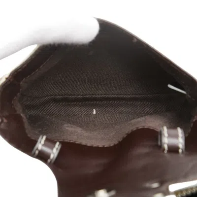 Pre-owned Loewe Brown White Pvc Leather Pouch Shoulder Bag ()