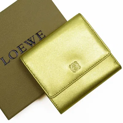 Pre-owned Loewe Gold Leather Wallet (tri-fold) ()