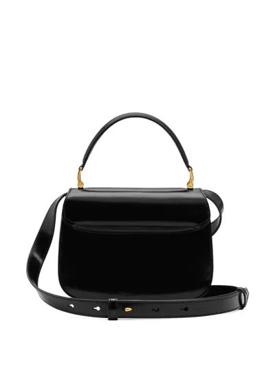 Ami Alexandre Mattiussi Black Handbag With Adc Patch On The Front And Adjustable And Removable Shoulder Strap In Leather Wom In Black