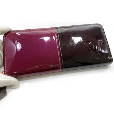 Pre-owned Louis Vuitton Amarante Bordeaux Brown Patent Leather Monogram Canvas Coin Purse/coin Case ( In Multi
