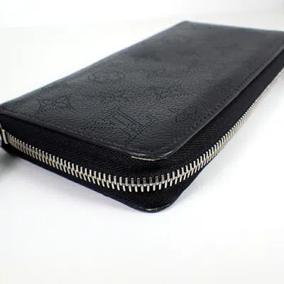 Pre-owned Louis Vuitton Black Mahina Leather Wallet (bi-fold) ()