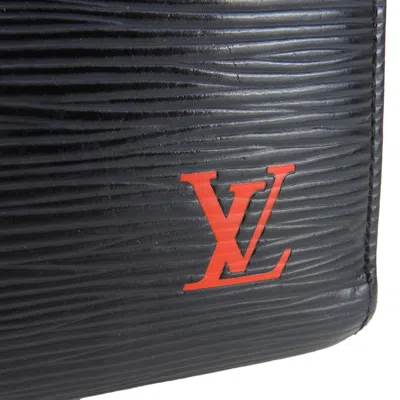 Pre-owned Louis Vuitton Black Red Color White Epi Leather Long Wallet (bi-fold) () In Multi