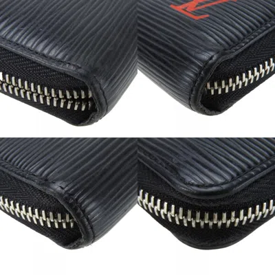Pre-owned Louis Vuitton Black Red Color White Epi Leather Long Wallet (bi-fold) () In Multi