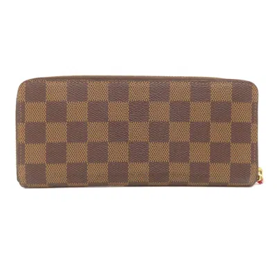 Pre-owned Louis Vuitton Cerise Damier Canvas Ebene Damier Canvas Long Wallet (bi-fold) ()