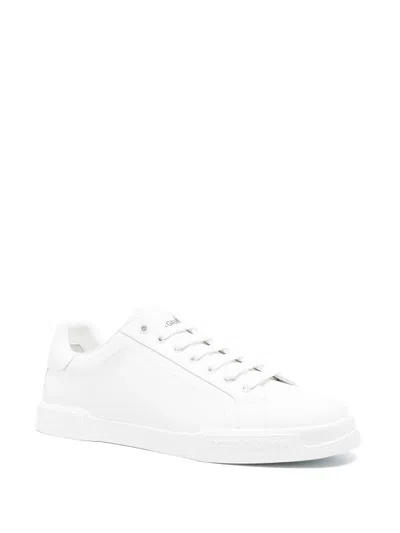 Dolce & Gabbana Portofino Light White Sneakers With Logo Patch On The Tongue And Tonal Logo Lettering On The Heel In In White