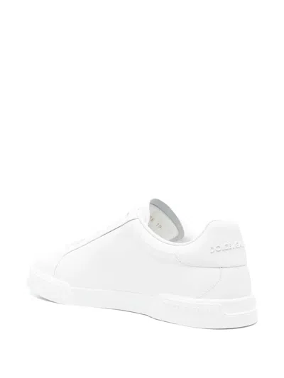 Dolce & Gabbana Portofino Light White Sneakers With Logo Patch On The Tongue And Tonal Logo Lettering On The Heel In In White