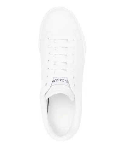 Dolce & Gabbana Portofino Light White Sneakers With Logo Patch On The Tongue And Tonal Logo Lettering On The Heel In In White