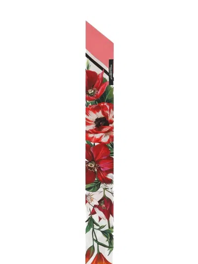 Dolce & Gabbana Diamond Point Floral Wraparound Scarf In Multi