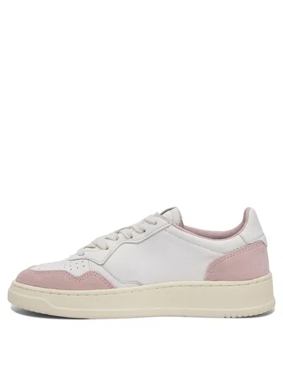Autry Medalist Low Goat Suede Wht Powder Sneakers In Multi
