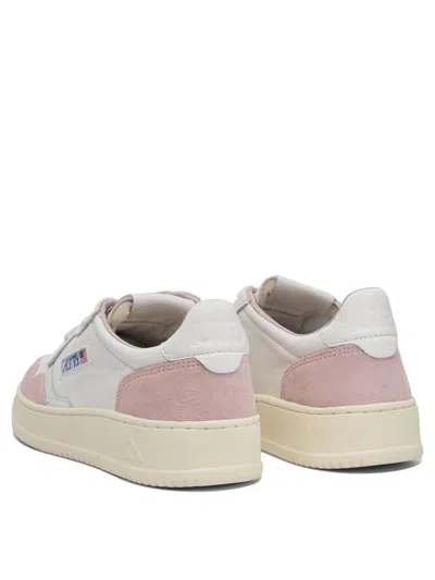 Autry Medalist Low Goat Suede Wht Powder Sneakers In Multi