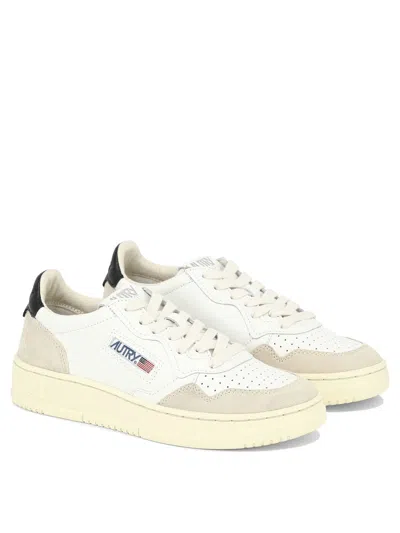 Autry Beige Lace Up Sneakers In Black