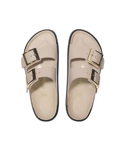Birkenstock Arizona Db Shine New Beige Sock Slipper. S In Neutral