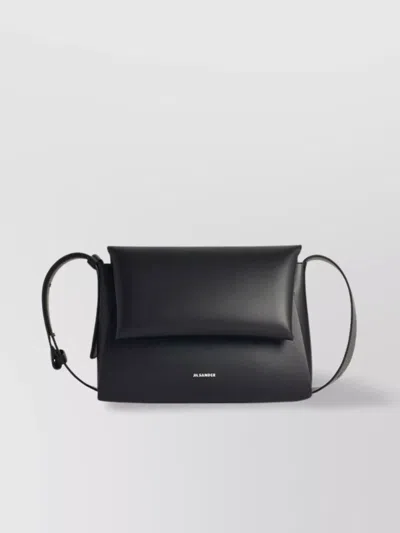 Jil Sander Small Leather Bag Adjustable Strap In Black