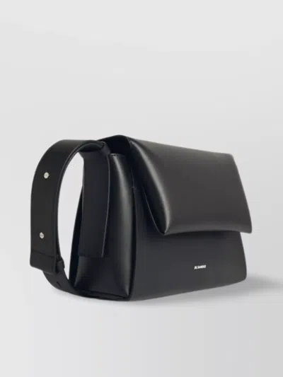 Jil Sander Small Leather Bag Adjustable Strap In Black