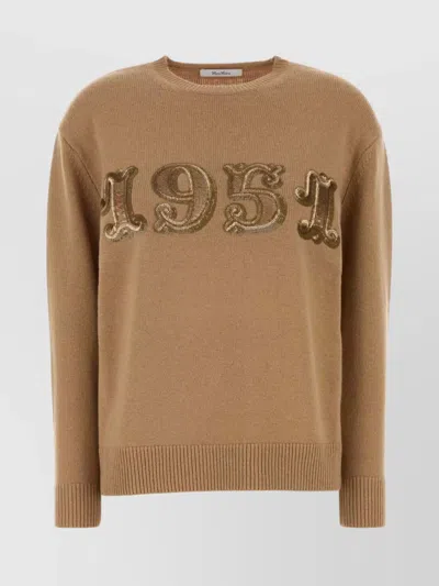 Max Mara Fido Wool And Cashmere Jumper In Brown