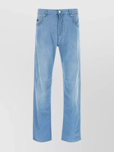 Prada Denim Jeans With Belt Loops And Straight Leg In Blue