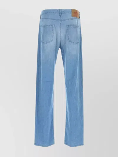 Prada Denim Jeans With Belt Loops And Straight Leg In Blue