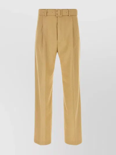 Dries Van Noten Pant Viscose Blend Loops Belt In Brown