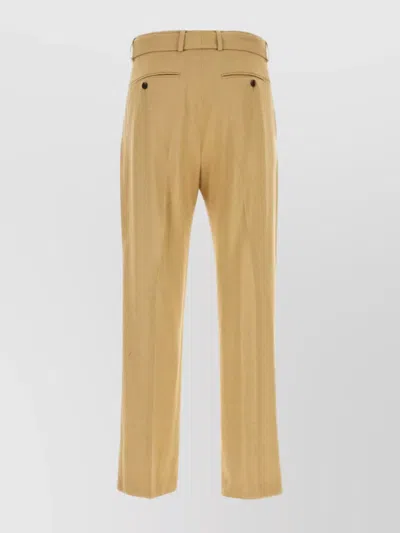 Dries Van Noten Pant Viscose Blend Loops Belt In Brown