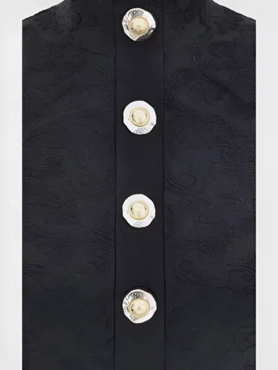 Balmain Baroque-pattern Top In Black