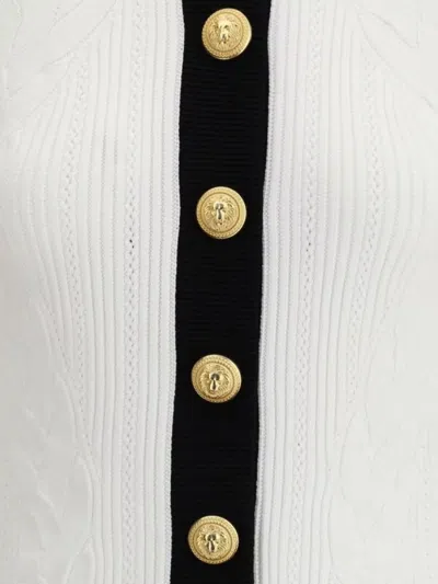 Balmain Two-tone Cardigan In Gray