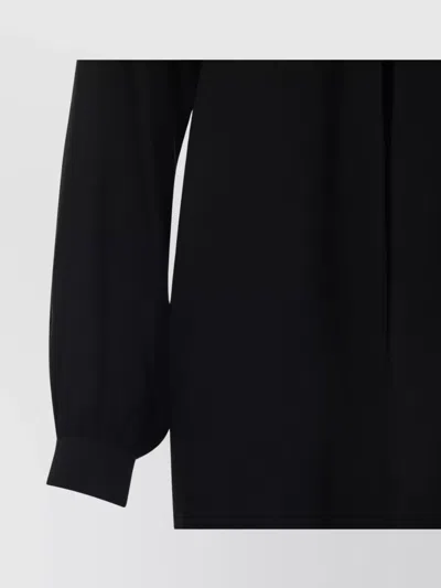 Balenciaga Black Georgette Scarf Blouse In Black
