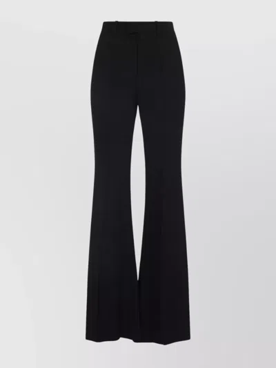 Balenciaga Women Flared Trousers In Black Flowing Viscose