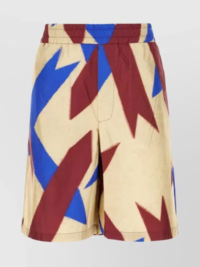 Pierre Louise Mascia Bold Print Silk Bermuda Shorts