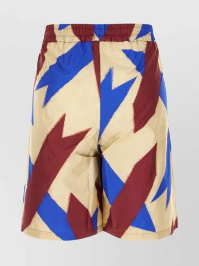 Pierre Louise Mascia Bold Print Silk Bermuda Shorts