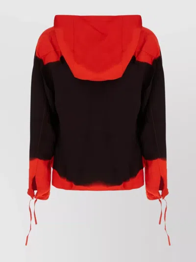 Ferragamo Block Drawstring Hood Long Tie-dye Sleeves