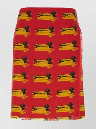 Burberry Skirt With Button Detail And Pleated Design In Red