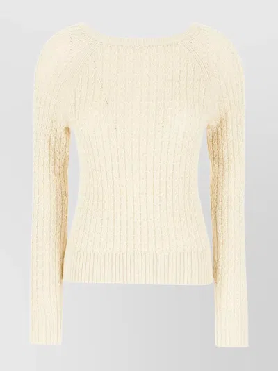 Ballantyne Knitwear Crew Neck Textured Knit In Neutral