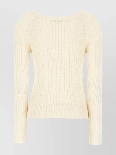 Ballantyne Knitwear Crew Neck Textured Knit In Neutral