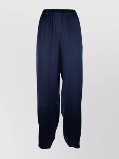 Giorgio Armani Relaxed Fit Ankle Length Lightweight Trousers In Blue