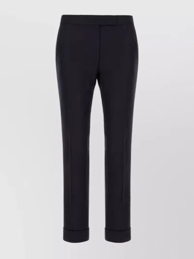 Thom Browne Wool Trousers With Back Pocket And Cuffed Hem